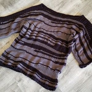 Distressed scoop neck sweater